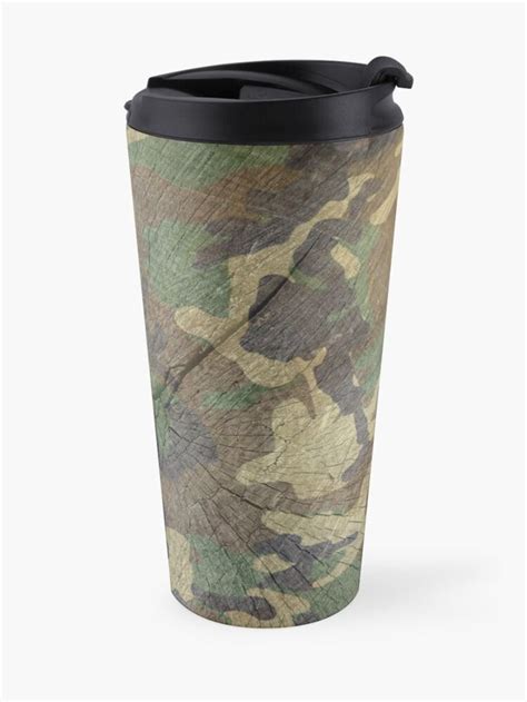 Camouflage Camo Pattern Travel Coffee Mug By Creativetwins Mugs Wood