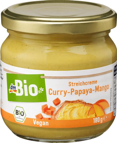 DmBio Aufstrich Streichcreme Curry Papaya Mango 180 G Dauerhaft