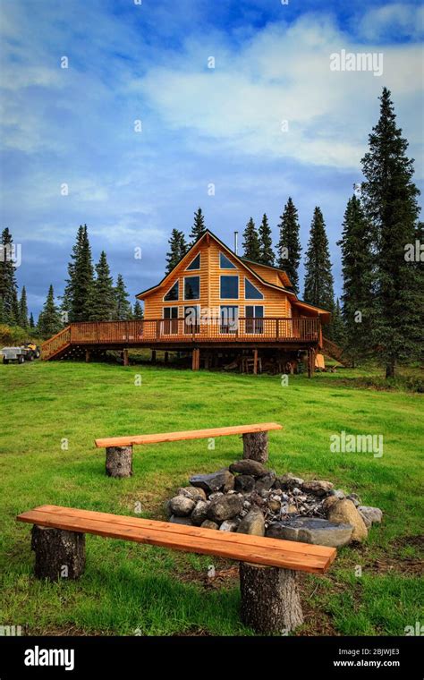 Vacation house (property released) and fire pit on Chelatna Lake in ...