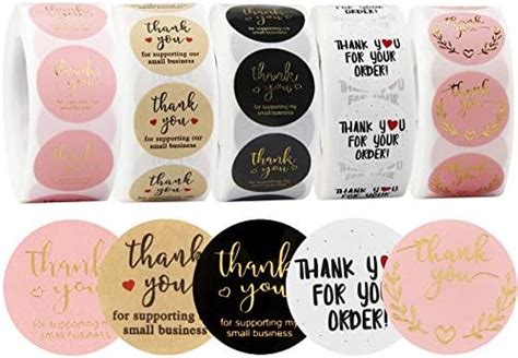 Thank You Stickers Small Business 5 Rolls 2500 Pieces Thank You