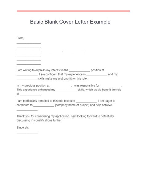 10 Blank Cover Letter Examples Copy And Paste How To Use Examples