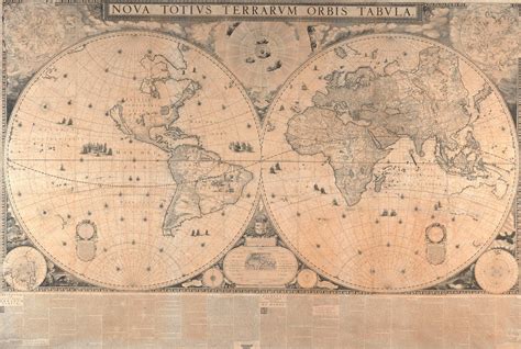 1648 Double Hemispherical Map Of The World Joan Blaeu World Map