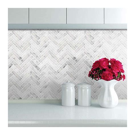 Herringbone Marble Mosaic Tile For Bathroom Wall And Floor Kitchen