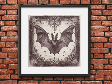 Gothic Bat Art Print Dark Fantasy Wall Decor Victorian Goth Bat Illustration Creepy Cute Home ...