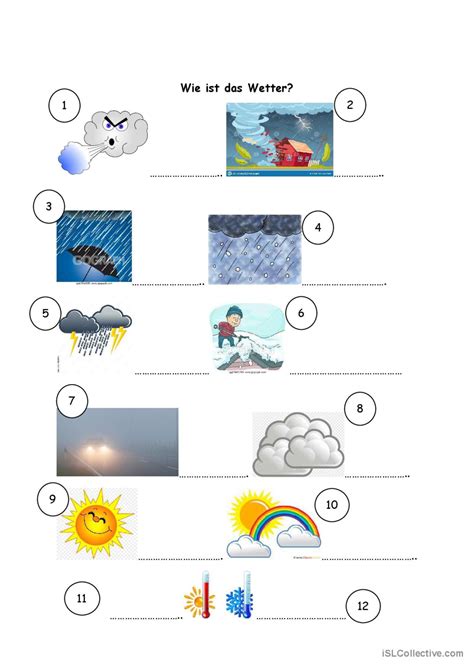 Wie Ist Das Wetter Deutsch Daf Arbeitsbl Tter Pdf Doc