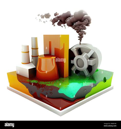 Humo del icono 3D de los tubos de calefacción que emiten la planta de