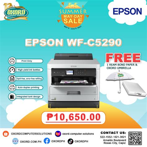 Epson WorkForce Pro WF C5290 Wi Fi Duplex Inkjet Printer OXORD