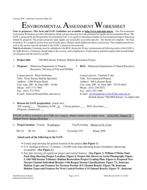 Fillable Online Files Dnr State Mn Environmental Assessment Worksheet