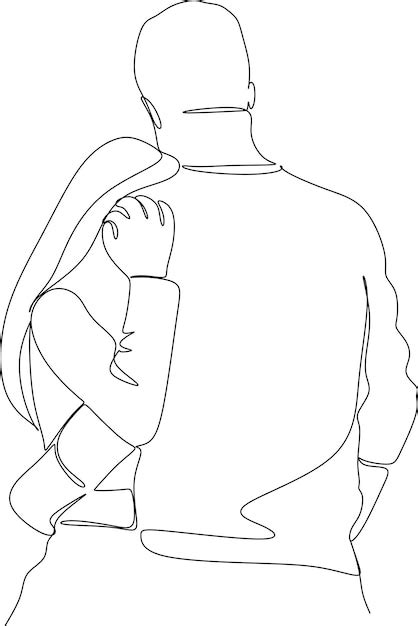 Premium Vector Line Art Of A Kissing Couple Line Drawing Of A Man And