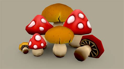 Low Poly Mushroom 3d Model By Shewhoknocks E8e8532 Sketchfab