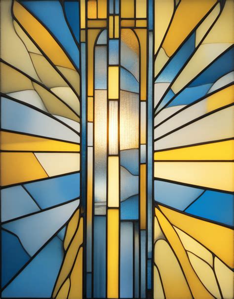 Krea Ai A Mid Century Faceted Stained Glass Window Design