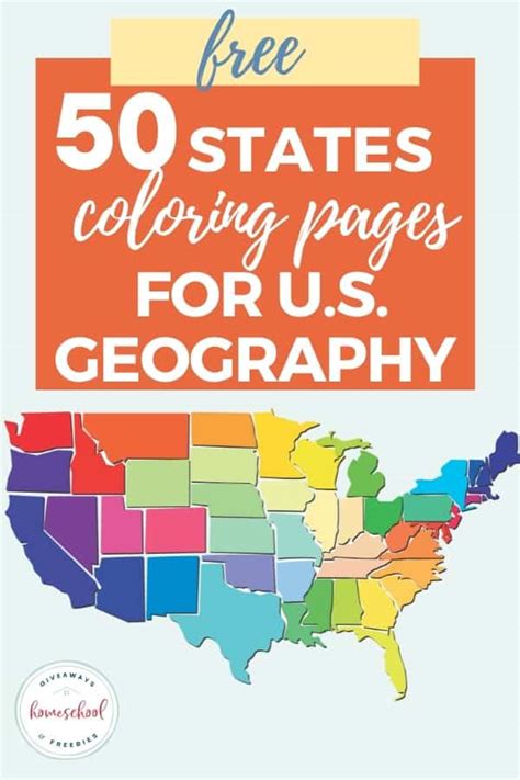 Free 50 States Coloring Pages for U.S Geography