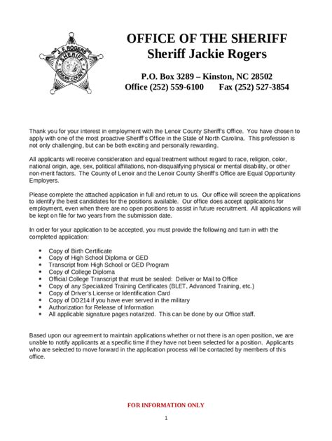 Lenoir County Sheriffs Office Doc Template Pdffiller