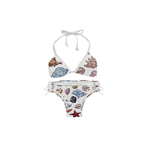 Suojapuku Costume Da Bagno Bikini A Triangolo Da Donna Conchiglie Di