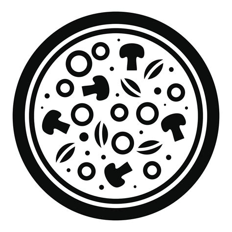 Mushroom pizza icon, simple style 14618464 Vector Art at Vecteezy