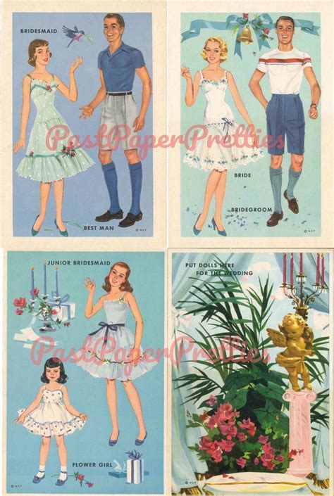 Vintage Paper Dolls The Heavenly Blue Wedding C 1955 Etsy