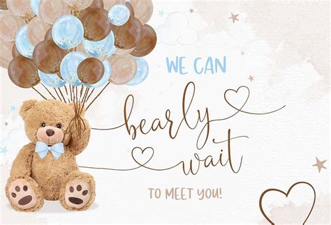 Buy Huayi We Can Bearly Wait To Meet You Baby Shower Backdrop Teddy