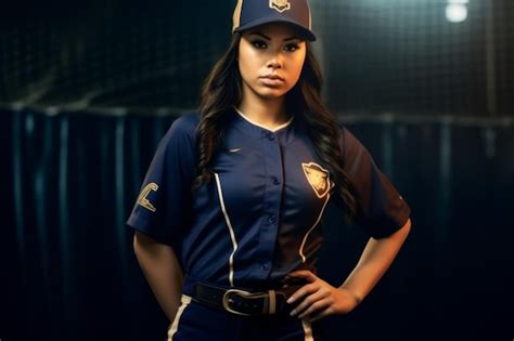 Premium Ai Image Navy Blue Softball Uniform
