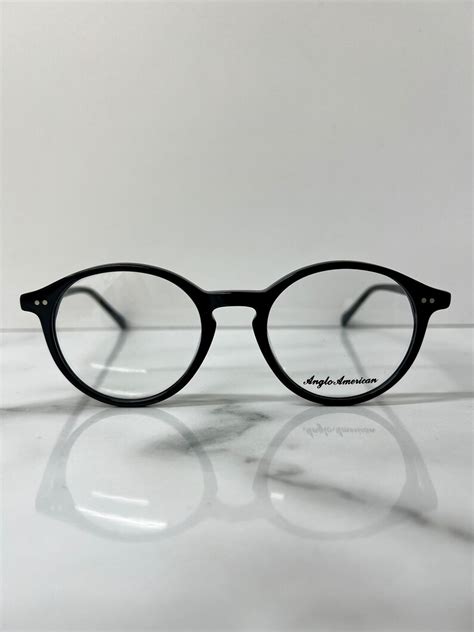 Anglo American 406 True Round Lens Glasses in Brilliant Black - Etsy