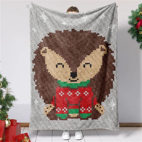 Winter Woodland Hedgehog Graphghan Crochet Pattern