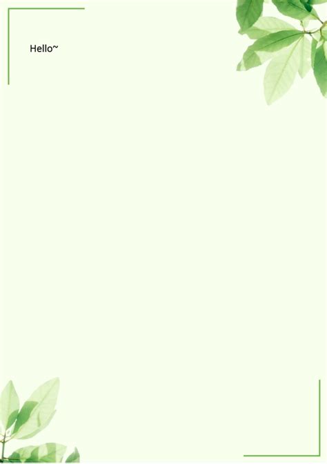 Word Of Fresh Green Letter Paper Docx Wps Free Templates