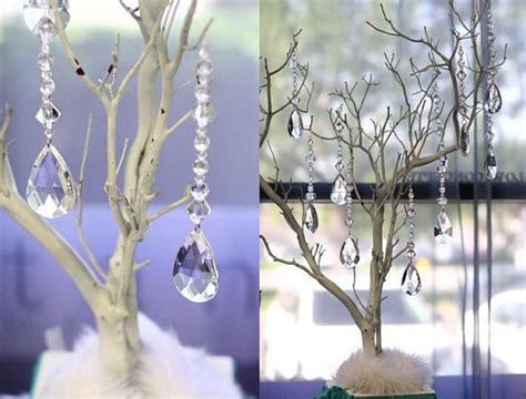 Hanging Crystals For Manzanita Tree Centerpiece Trumpet Vase