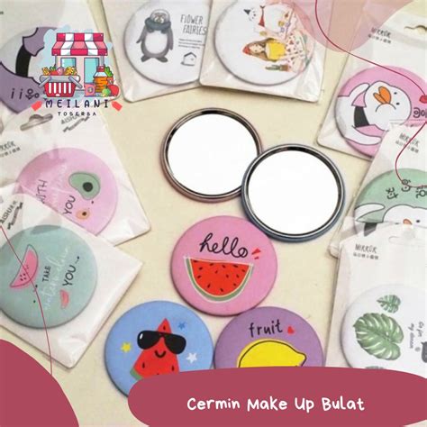 Jual Cermin Bulat Karakter Kecil Kaca Cermin Make Up Mini Travelling