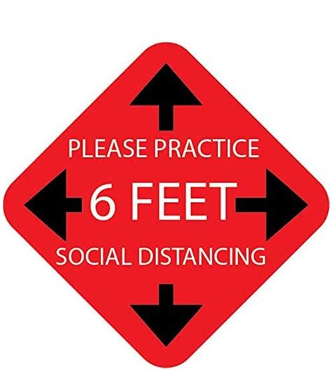 10 Pcs Social Distancing Floor Decals Floor Sign Marker Maintain 6