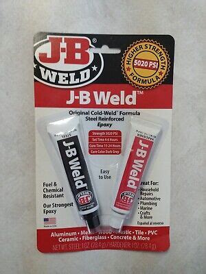 Jb Weld Cold Weld Steel Reinforced Epoxy For Metal Repair Oz Tubes