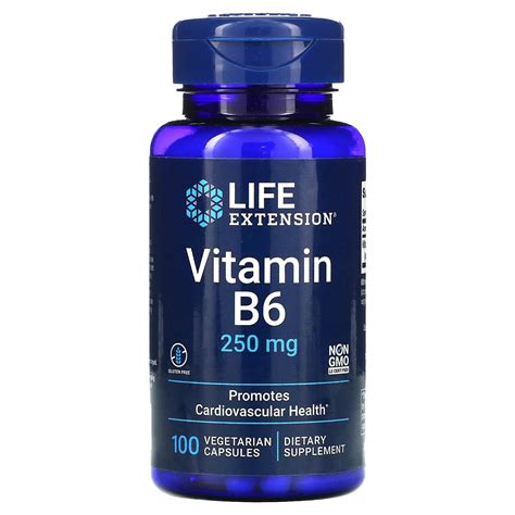 Life Extension Vitamin B6 250 Mg 100 Vegetarian Capsules Walmart