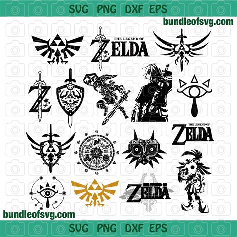 Bundle Legend Of Zelda Breath Of The Wild Svg Link Svg Dxf Png Files