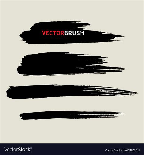 Black Brush Texture Background Set Royalty Free Vector Image