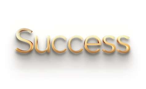 3d Word Success Golden Png Text Effects Art Typography Royalty Free