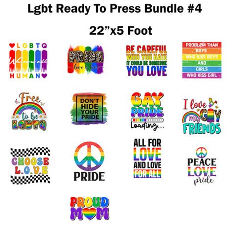 Lgbt Ready To Press Transfer Bundle 4 Sublimation Or Dtf 22×5 Foot Roll Heat Transfer Source