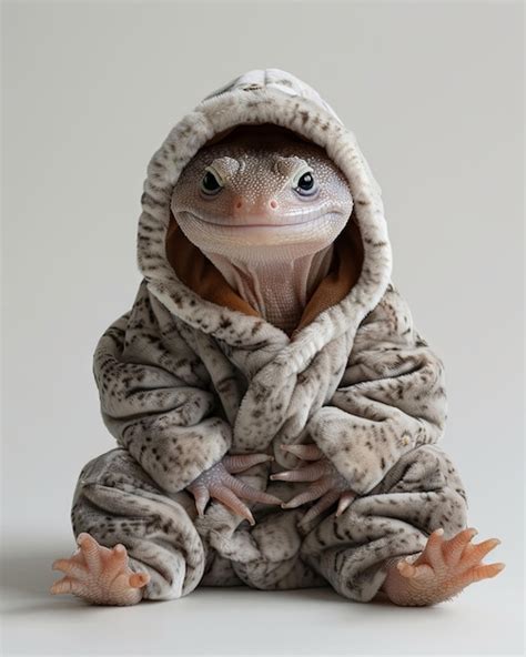 Premium Photo Salamander Animal Sitting On The Floor Wearing A Furry