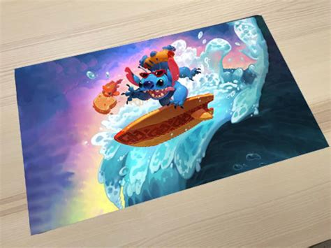 Lorcana Surfing Stitch Playmat Tcg Play Mat For The Game Lorcana