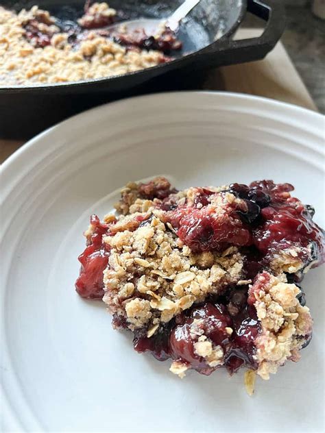 Easy Cast Iron Skillet Cherry And Berry Crisp Cooking With Our Csa