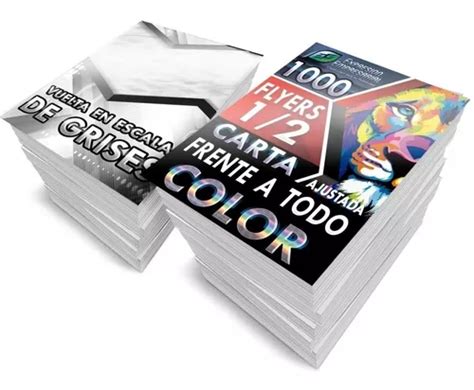 Mil Volantes Media Carta Flyers 1 2 Frente Color 4x1 Vta B n Envío gratis