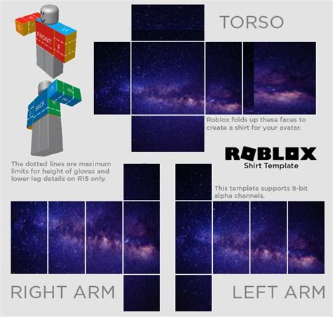 Galaxy Shirt Template For Roblox