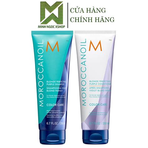 Dầu gội xả tím khử vàng Moroccanoil Blonde Perfecting Purple ML Shopee Việt Nam