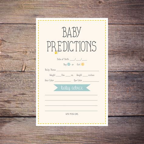 Baby Prediction Game Free Printable