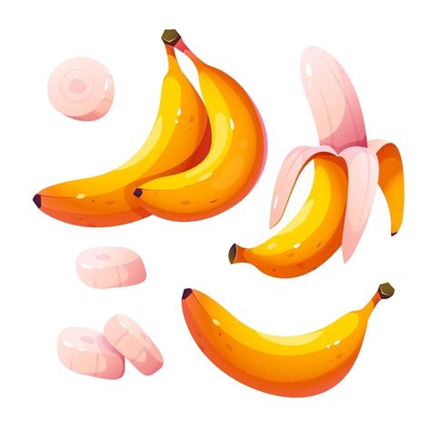 Ensemble Vectoriel D Illustration De Banane De Dessin Anim Fruits