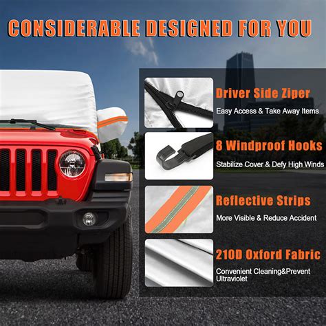 Jeep Wrangler Cab Cover Waterproof 4 Door For 2007 2024 Jk And Jl