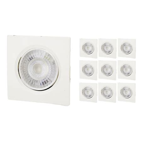 Kit 10 Luminaria Foxlux Spot Led 5w Quadrado 6500k Bivolt Leroy Merlin