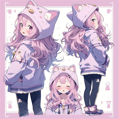 Premium AI Image | Character Anime Concept Female Petite Cat Themed ...