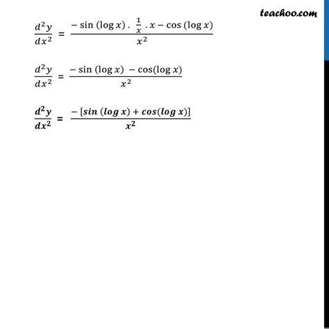 Ex Find Second Order Derivatives Of Sin Log X