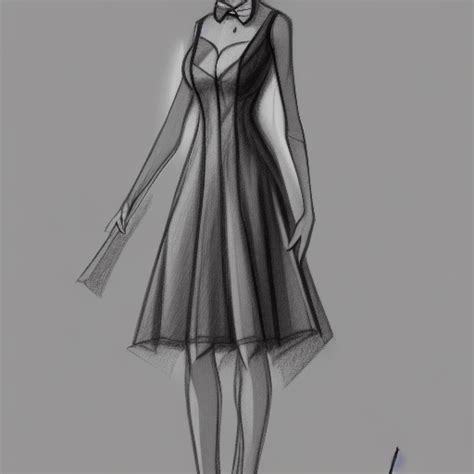 Formal Dress Pencil Sketch Hdr K Creative Fabrica