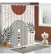 Amazon Giumsi Boho Mid Century Leaf Shower Curtain Set Arch Sun