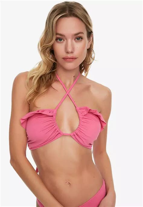 Jual Trendyol Ruffle Detail Bikini Top Original 2024 Zalora Indonesia