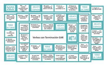 Verbs Ending In GAR Spanish Board Game By English And Spanish Language